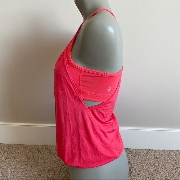 Lululemon No Limits Tank Pink Racerback Built in Sports Bra Size 4 - Picture 2 of 4